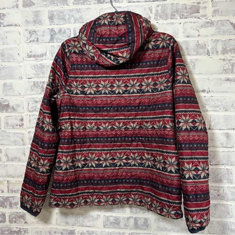 LL Bean Women's Small Katahdin Insulated Pullover Jacket Fair Isle Print Quilted - Picture 6 of 10